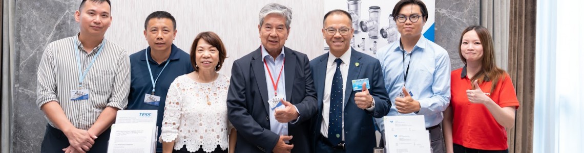 TESS Stainless Steel Pipes and Fittings are introduced in the exhibition held in conjunction with the 69th Annual Dinner of HKPSWTA. TESS Stainless Steel Pipes and Fittings are introduced in the exhibition held in conjunction with the 69th Annual Dinner of HKPSWTA.